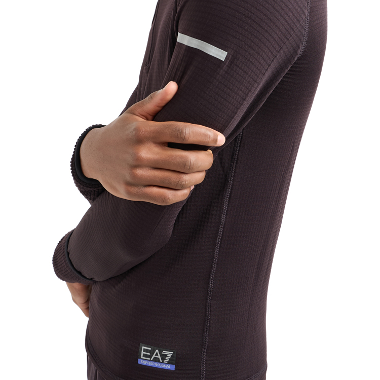 Hanorac pt bărbați EA7 EMPORIO ARMANI DYNAMIC ATHLETE LONG-SLEEVED JUMPER S Bordo photo 3