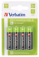 Verbatim Rechargeable Battery AA, 4pcs