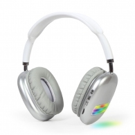 Gembird BHP-LED-02-W,  Bluetooth Stereo Headphones with built-in Microphone,  Bluetooth v.5, Operation distance: up to 10 m in the open air, 400 mAh Li-ion battery, multifunction button, white thumbnav 1
