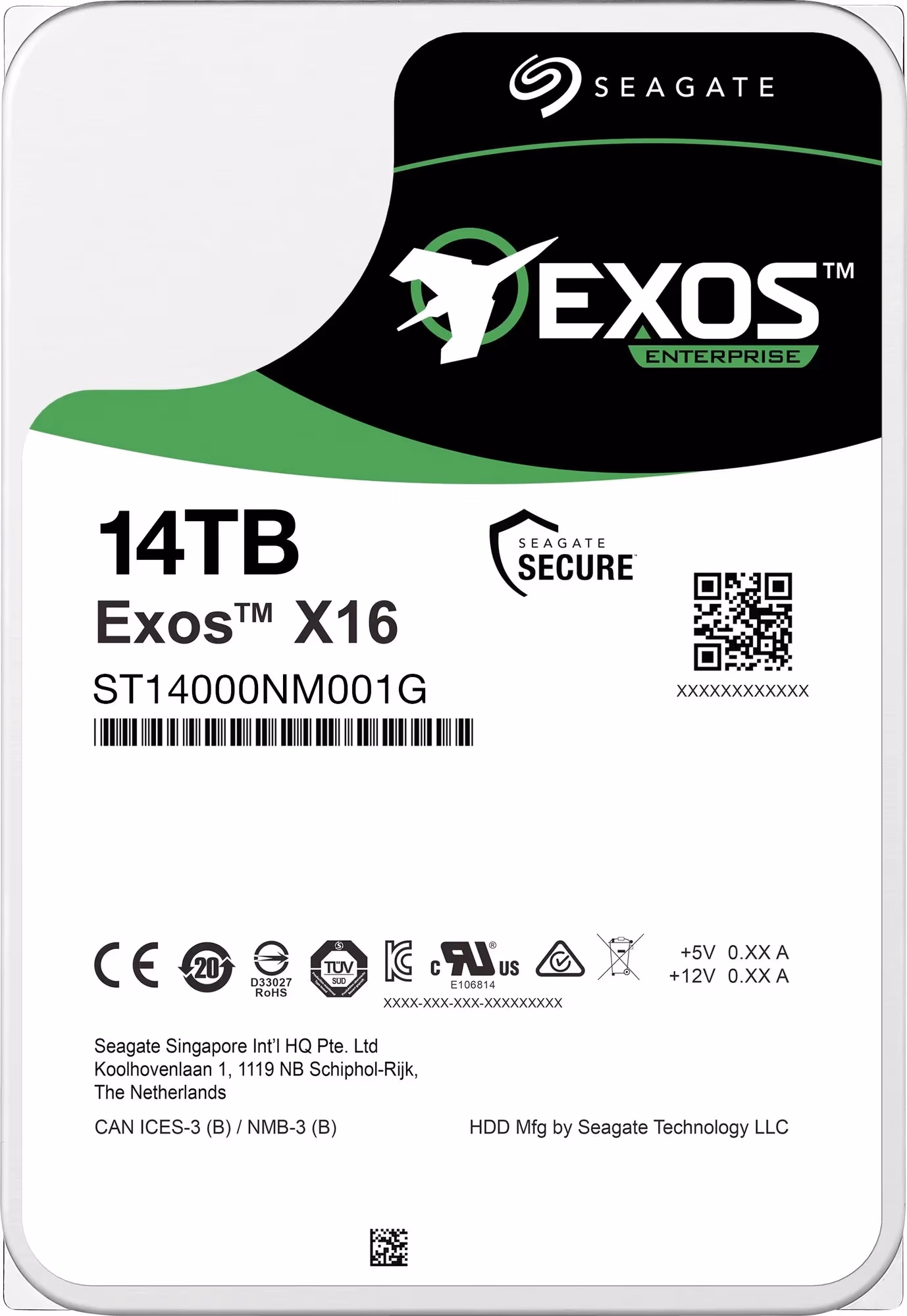 3.5” HDD Seagate Exos X16/ 14.0TB/ 7200rpm/ 256MB/ SATAIII
