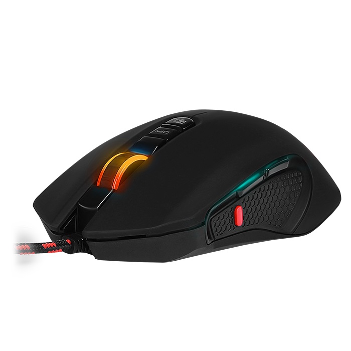 SVEN RX-G955 Gaming, Optical Mouse, 600-4000 dpi, 7+1 buttons (scroll wheel),  DPI switching modes, Two navigation buttons (Forward and Back), RGB backlight, Soft Touch coating, USB, Black photo 3