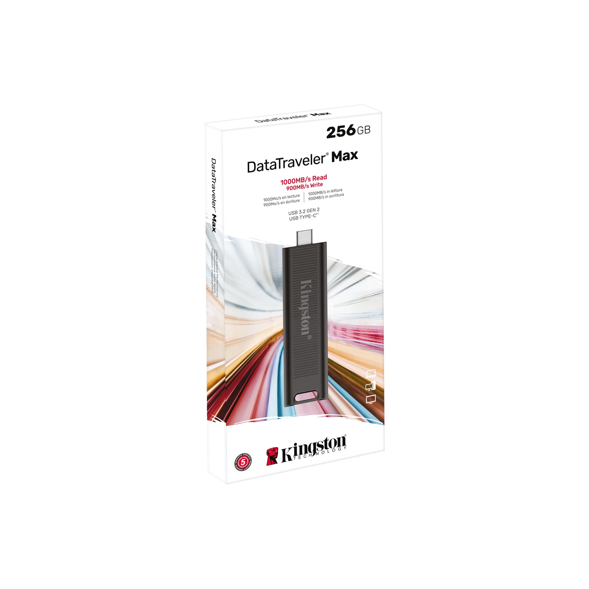 Флеш-накопитель USB Kingston DataTraveler Max / USB-C3.2 / 256GB / Black photo 3