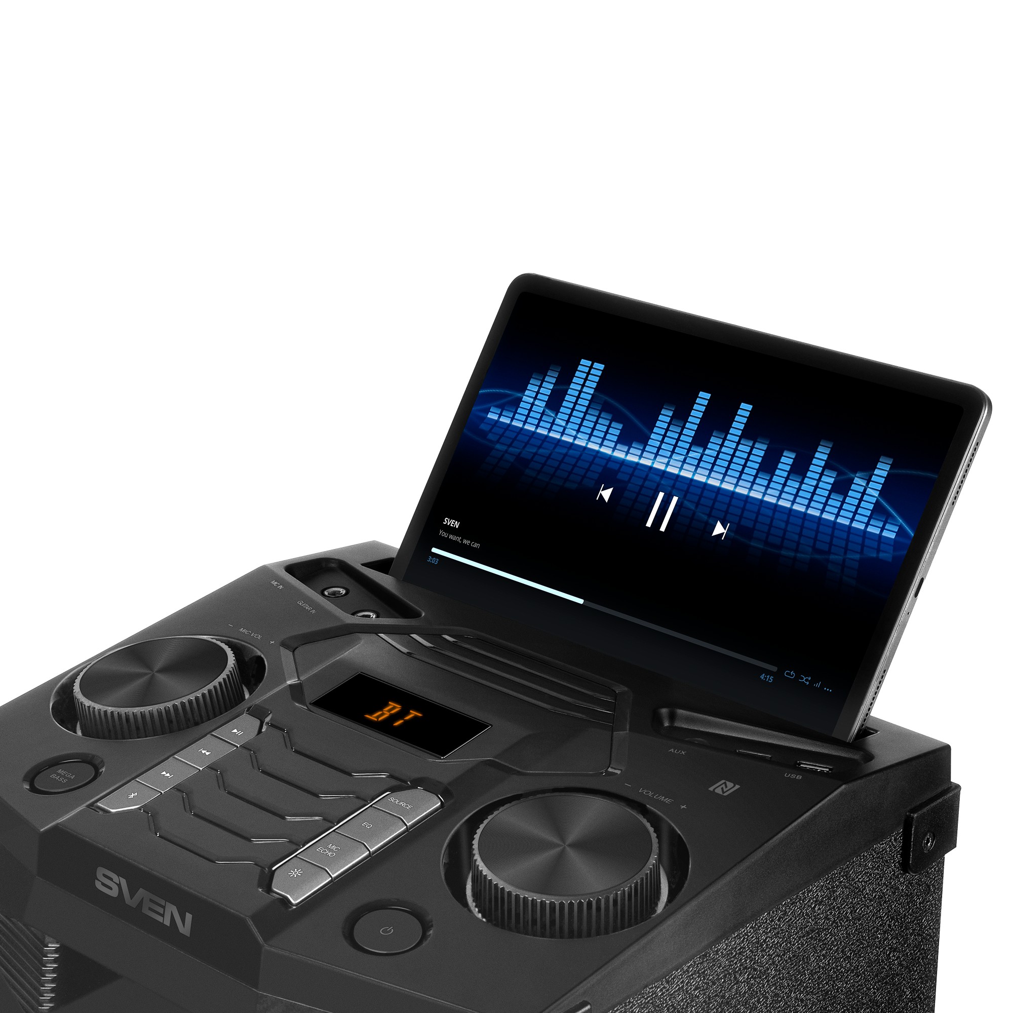 Портативная Колонка SVEN PS-1500 Black / 500W / Bluetooth / NFC / FM tuner / USB photo 5