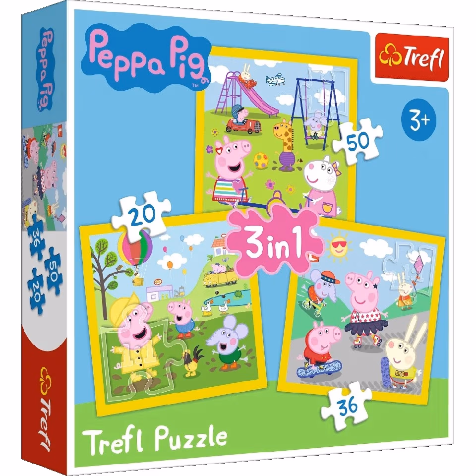 Trefl 34849 Puzzles 3In1 Peppa'S Happy Day 
