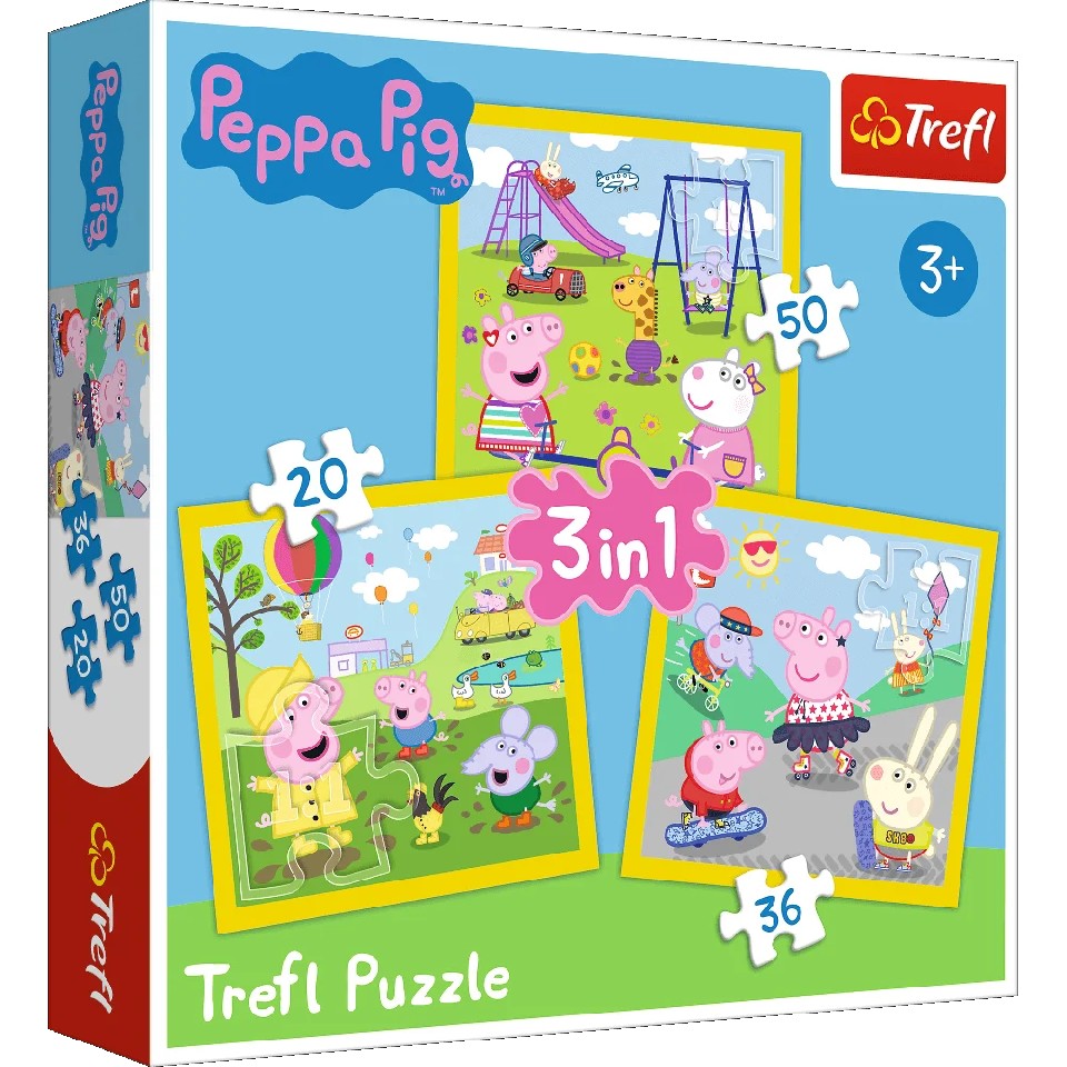 Trefl 34849 Puzzles 3In1 Peppa'S Happy Day photo 1