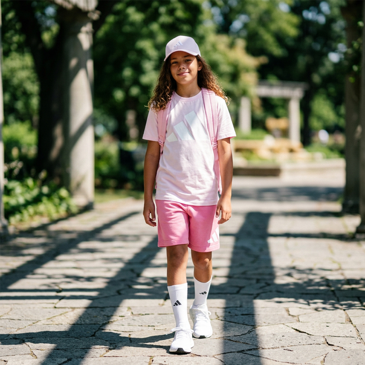 Costum tricou si sorti Adidas J BL T-SET / Femei / 128 / Roz photo 7