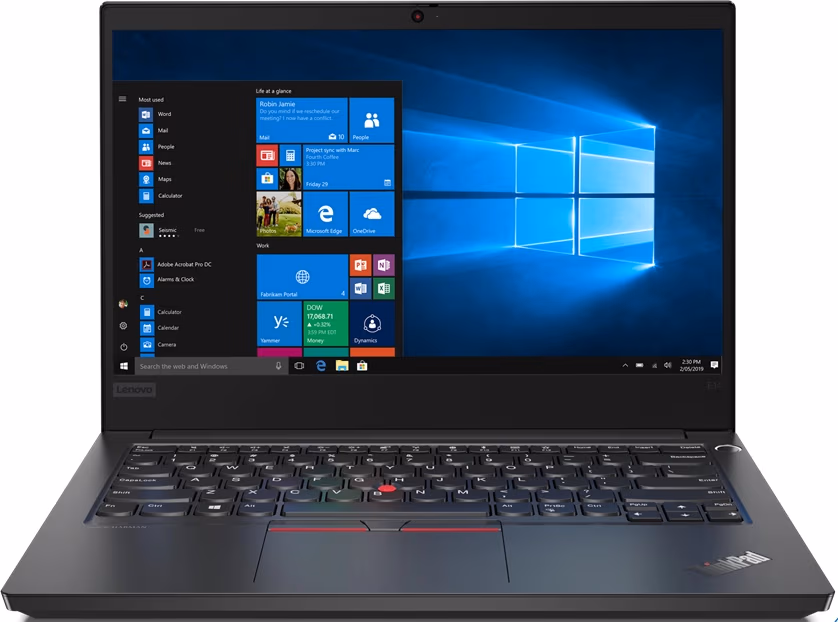 Lenovo ThinkPad E14 14.0" FHD IPS AG 250nits (AMD Ryzen™ 5 4500U, 8GB Soldered DDR4-3200, 256GB SSD M.2 2242 PCIe NVMe, Integrated AMD Radeon Graphics, Intel AX201 11ax + BT5.0, TPM, FPR, Non-Backlit KB, 65W USB-C, Dos, Aluminum Top, Black) 