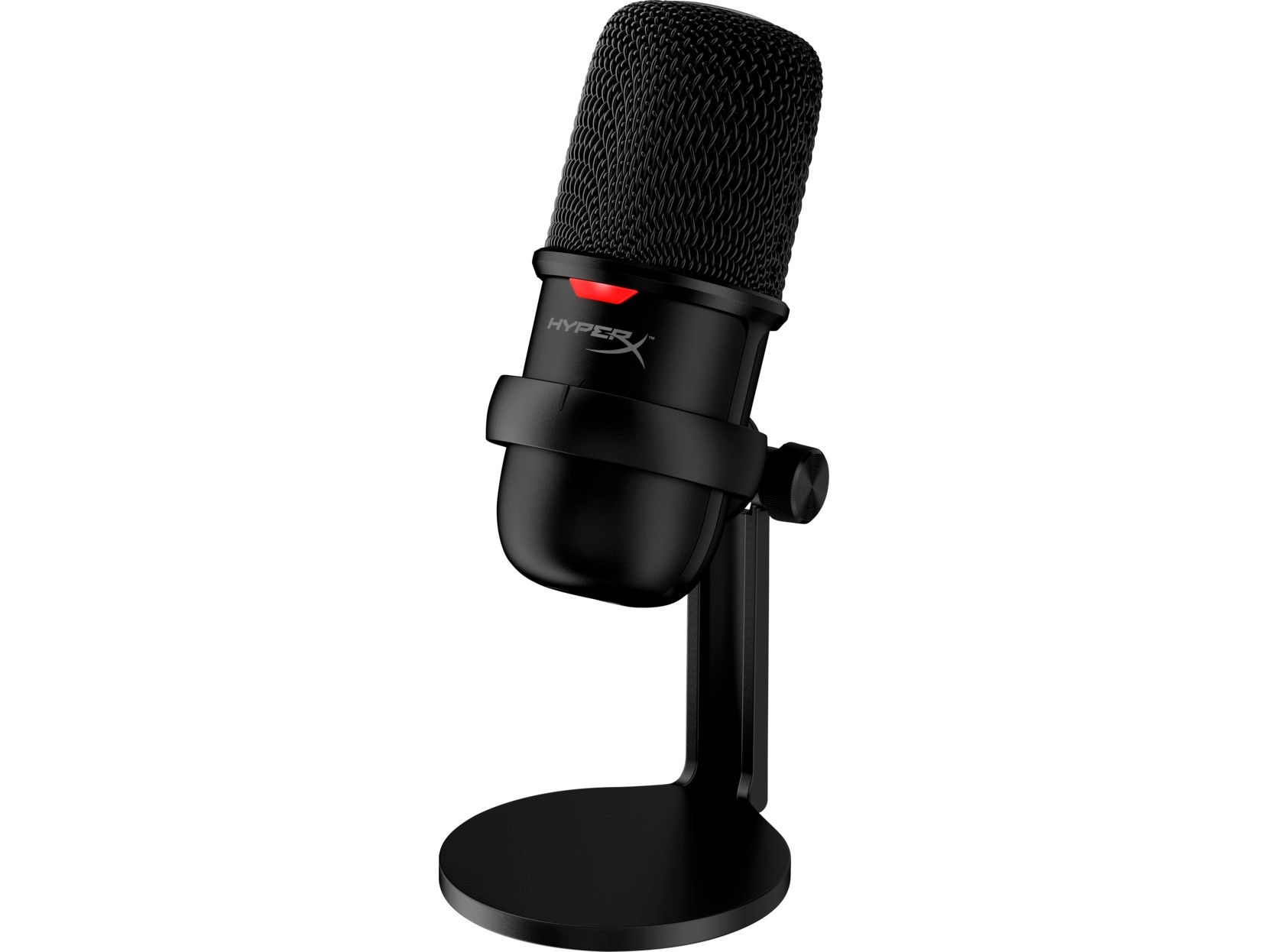 HyperX SoloCast, Black, Microphone for the streaming, Sampling rates: 48 / 44.1 /32 / 16 / 8 kHz, 20Hz-20kHz, Tap-to-Mute sensor with LED indicator, Flexible, Adjustable stand, Cardioid polar pattern, Boom arm and mic stand, Cable length: 2m, Black,  USB