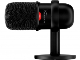 HyperX SoloCast, Black, Microphone for the streaming, Sampling rates: 48 / 44.1 /32 / 16 / 8 kHz, 20Hz-20kHz, Tap-to-Mute sensor with LED indicator, Flexible, Adjustable stand, Cardioid polar pattern, Boom arm and mic stand, Cable length: 2m, Black,  USB