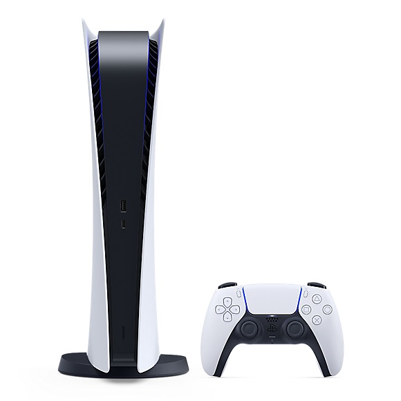 Game Console Sony PlayStation 5 Digital Edition (without disc) 1TB White; Japanese Version, 1 x Gamepad (Dualsense) photo 1