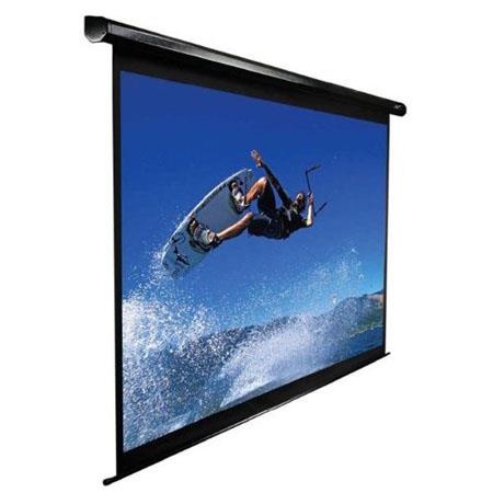 Elite Screens 135" (16:9) 299 x 168 cm, Electric Projection Screen, VMAX2 Series with IR/Low Voltage 3-way wall box, TopDrop 15cm, Black photo 2