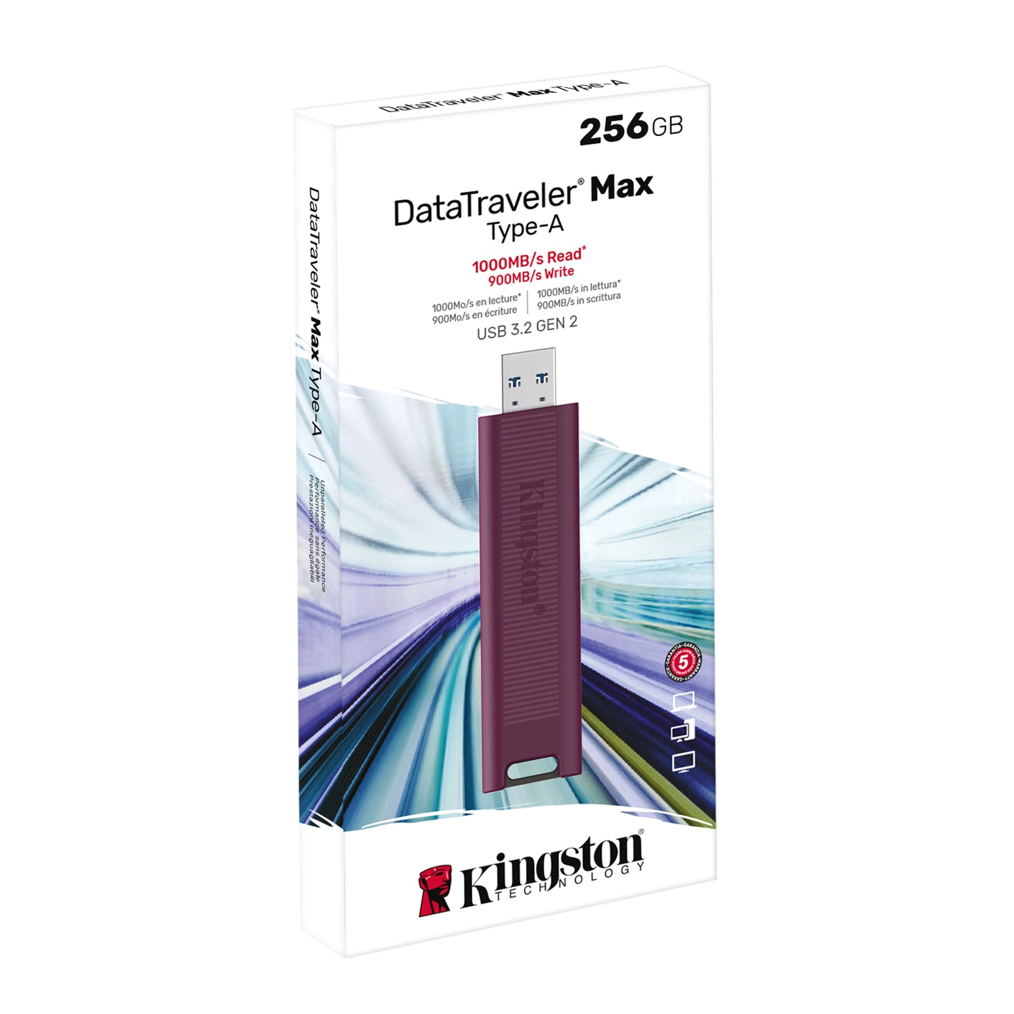 USB Flash Drive Kingston DataTraveler Max / USB3.2 / 256GB / Red photo 3