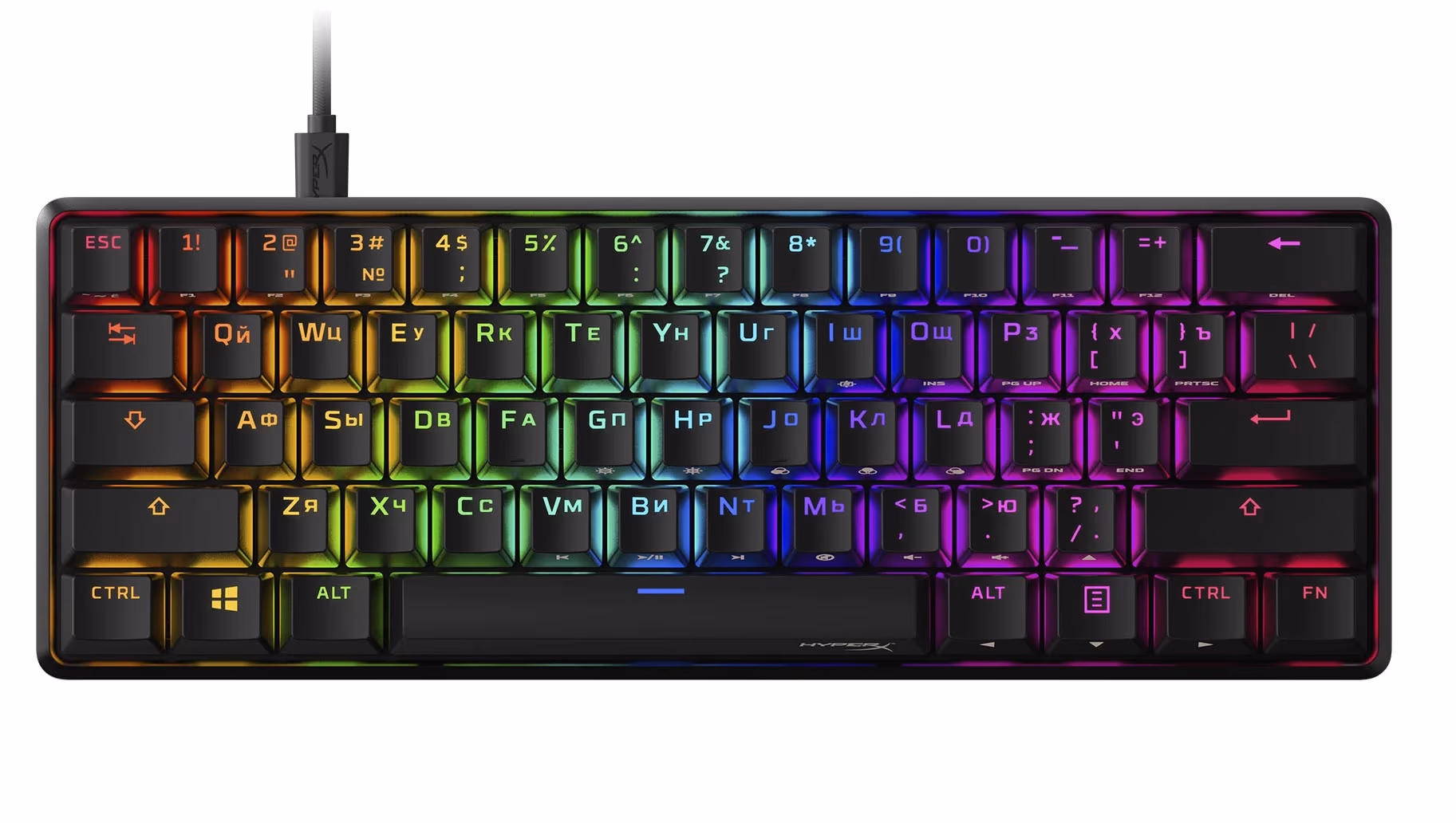Tastatura HYPERX Alloy Origins 60 Black, HyperX Red key switch, [4P5N0AA#ACB] 
