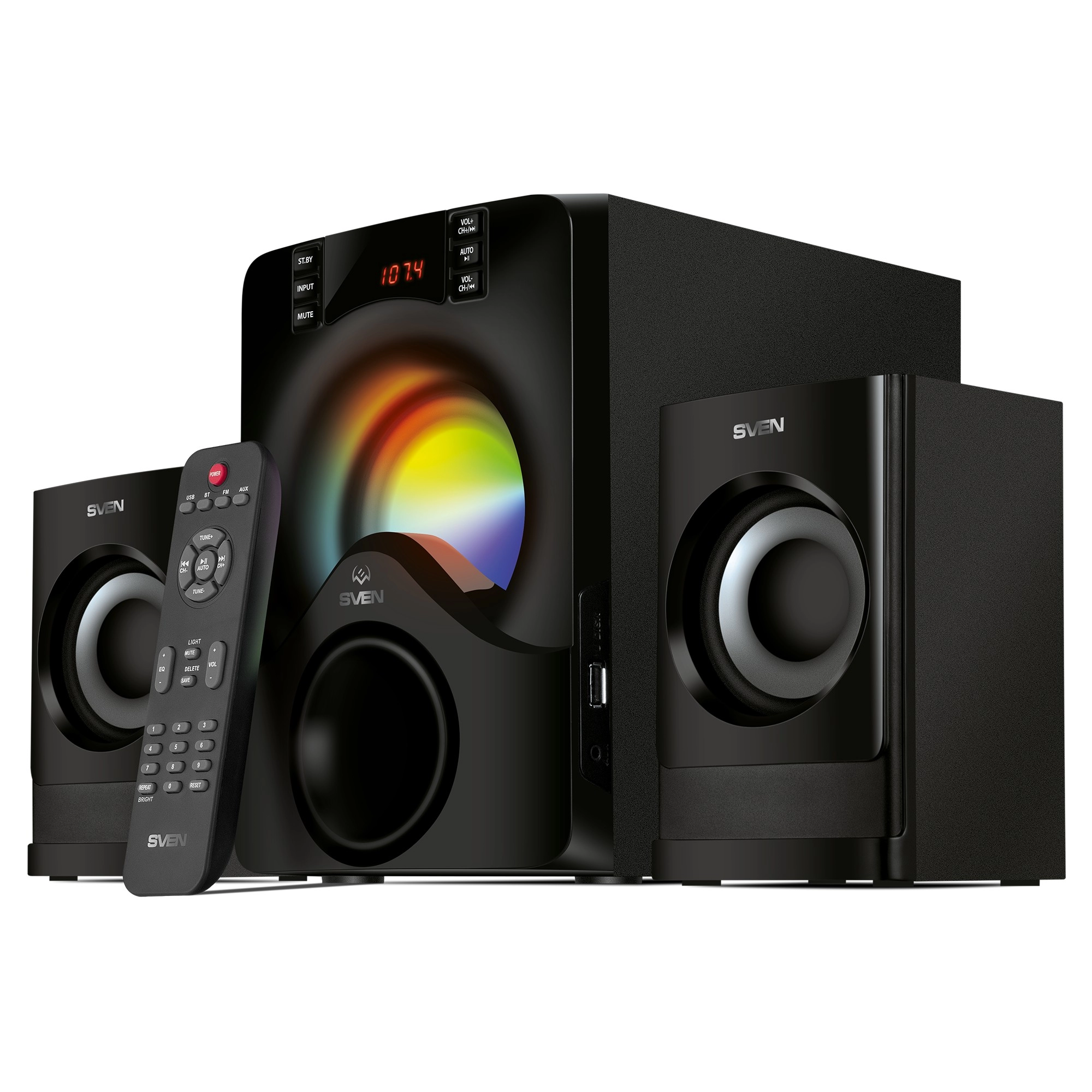Boxe 2.1 SVEN MS-312 / 40W RMS / Bluetooth / FM-tune / USB Flash / SD card / Black
