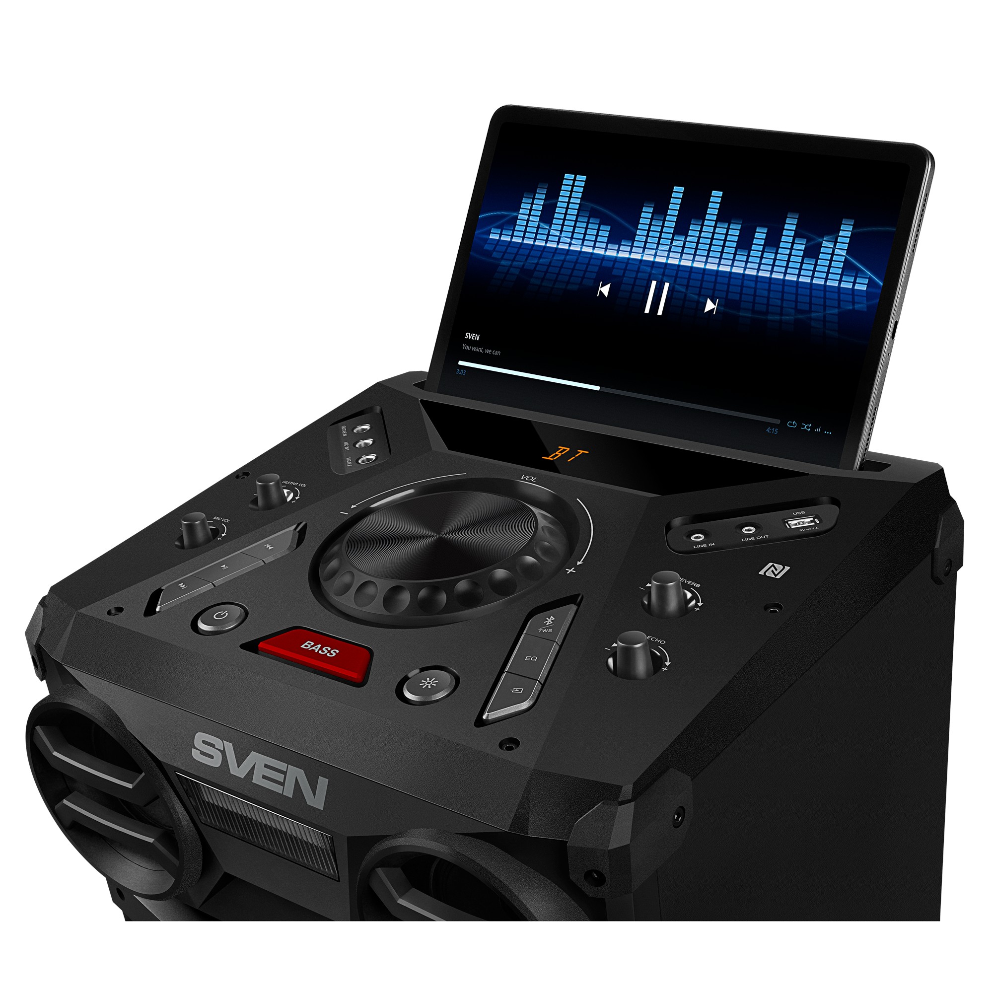 Портативная Колонка SVEN PS-1900 Black / 1000W / Bluetooth / NFC / FM tuner / USB photo 5