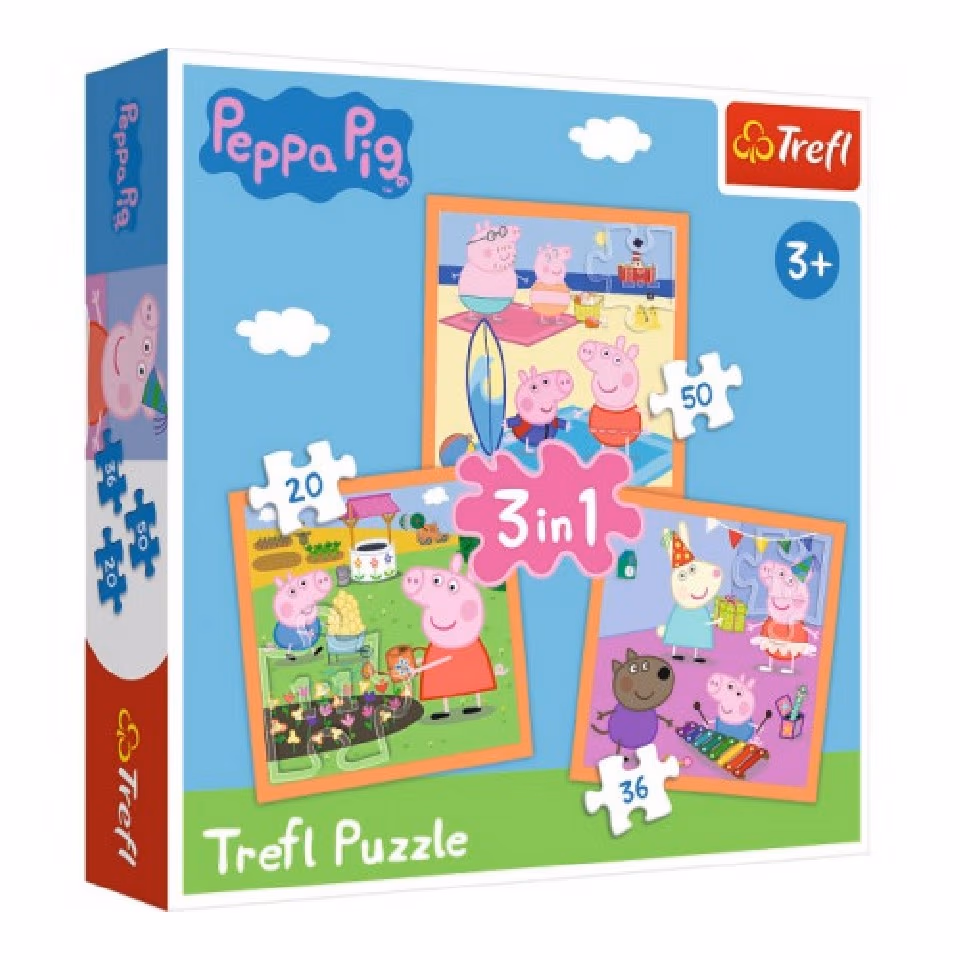 Trefl 34852 Puzzles 3In1 Peppa Pig 