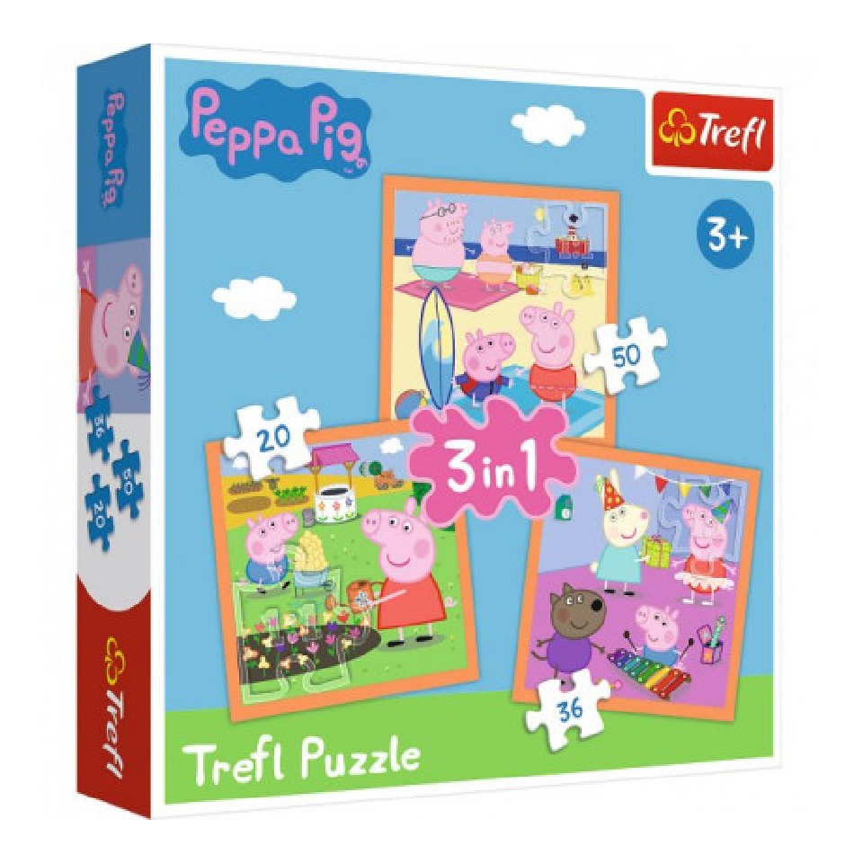 Trefl 34852 Puzzles 3In1 Peppa Pig photo 1