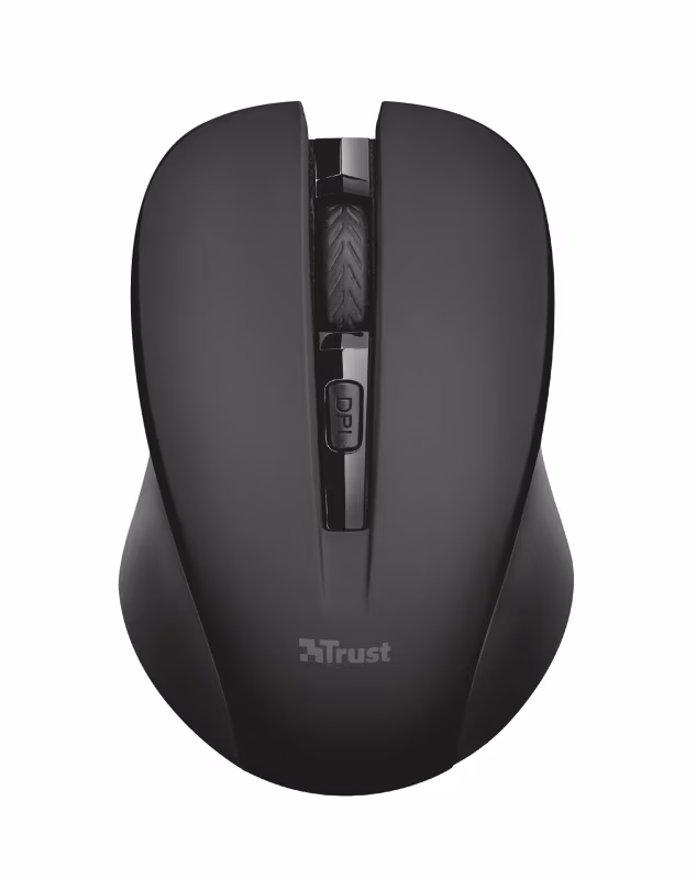 Trust Mydo Black Wireless Mouse, Silent Click, 10m  2.4GHz, Micro receiver, 1000 - 1800 dpi, 4 button, USB
