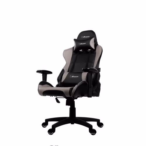 Gaming/Office Chair AROZZI Verona V2, Black/Grey, PU Leather, max weight up to 100-105kg / height 160-180cm, Recline 165°, 1D Armrests, Head and Lumber cushions, Metal Frame, Nylon wheelbase, Gas Lift 4class, Small nylon casters, W-25.5kg 