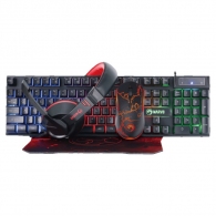 MARVO "CM409" Marvo Combo Keyboard+Mouse+Mousepad+Headset CM409 Gaming Kit Rainbow thumbnav 1