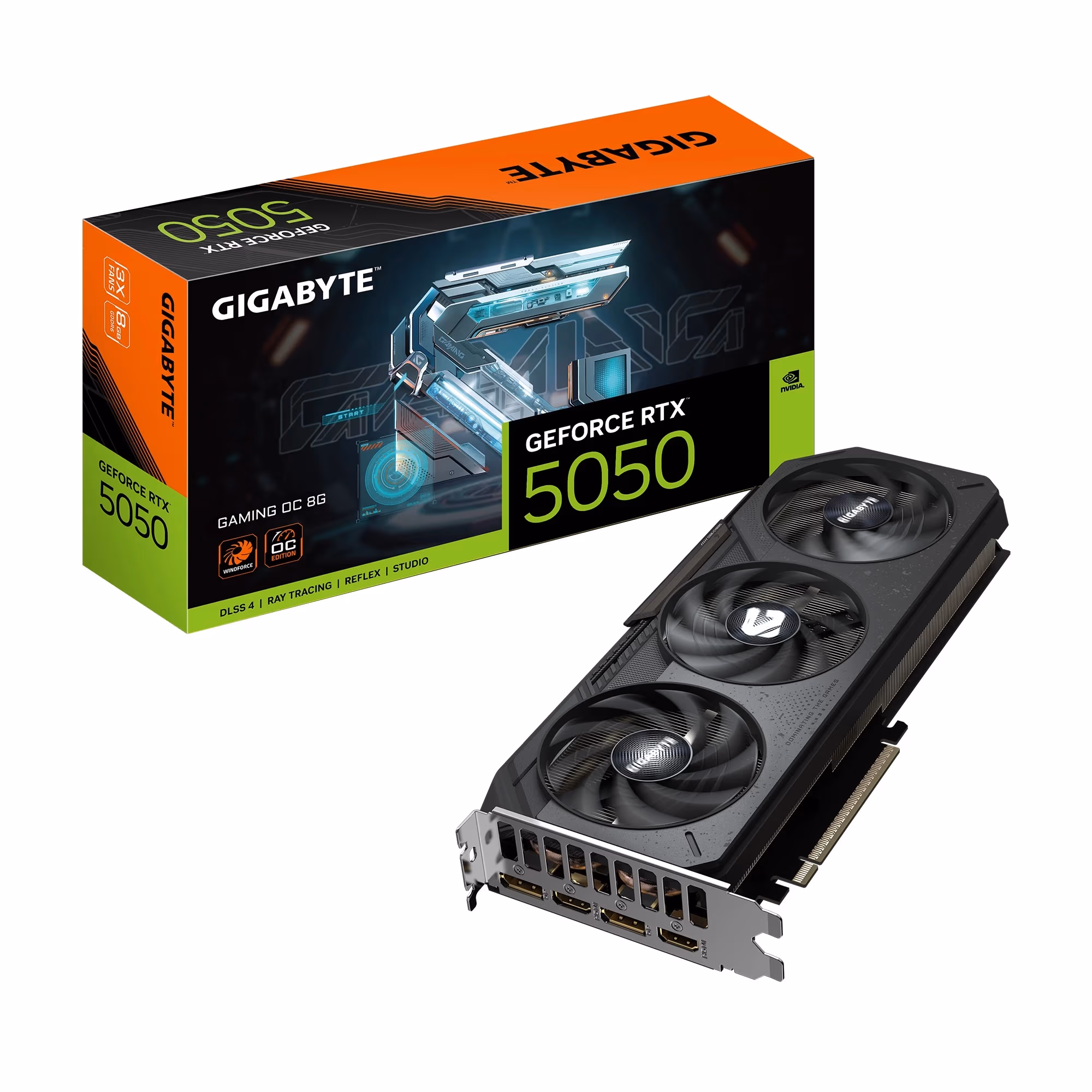 Видеокарта GIGABYTE GeForce RTX 5050 GAMING OC 8G / 8GB / GDDR6 / 128bit