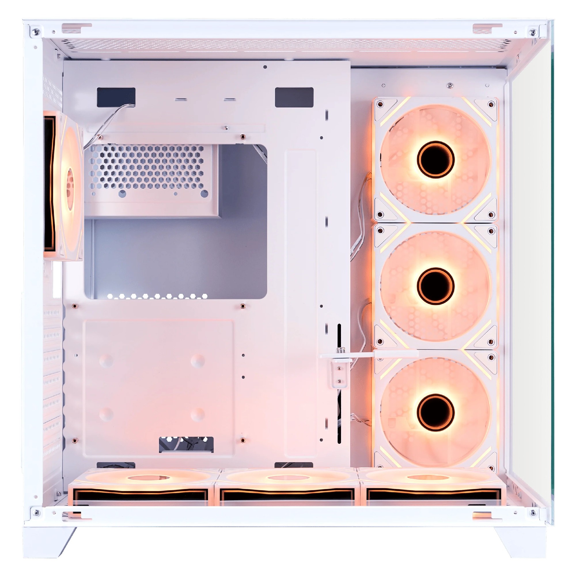 Корпус 1STPLAYER MV8-TP / no PSU / Side-Window / 4x120mm / ATX / White photo 2