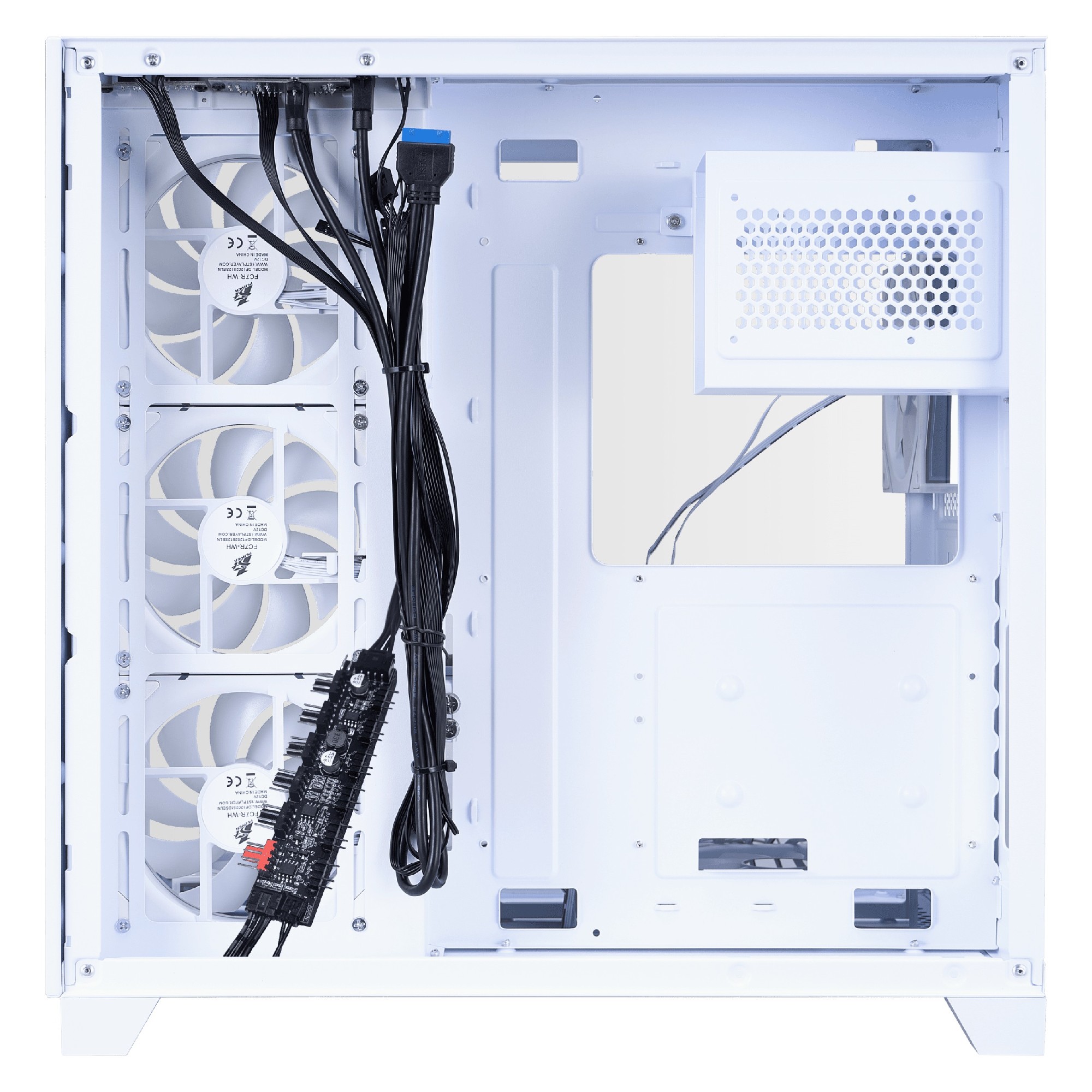 Корпус 1STPLAYER MV8-TP / no PSU / Side-Window / 4x120mm / ATX / White photo 5