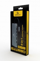 Адаптер 8-in-1 Cablexpert A-CM-COMBO8-01 / USB Type-C 8-in-1 multi-port adapter (Hub3.0 + HDMI + DisplayPort + VGA + PD + card reader + Gigabit LAN port + stereo audio) thumbnav 5