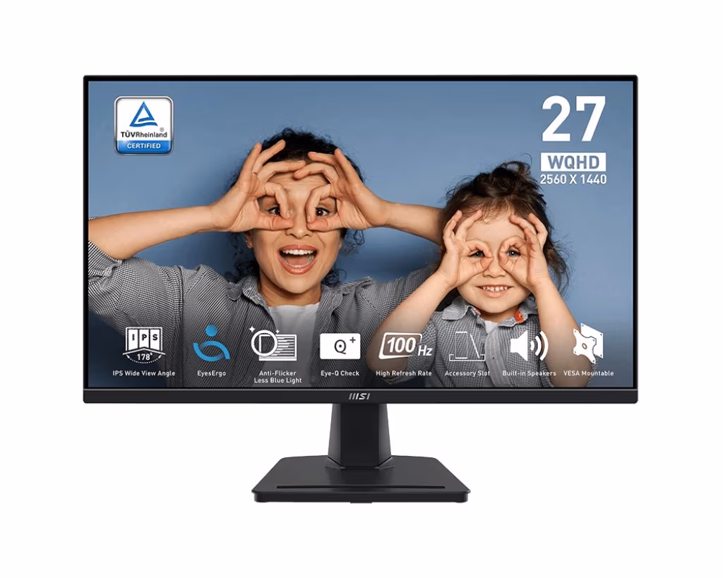 27.0” Monitor MSI PRO MP275Q/ QHD/ 1ms/ 100Hz/ Black 