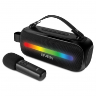 Портативная колонка с микрофоном SVEN PS-255 / 12W RMS / FM tuner / USB / Black thumbnav 1