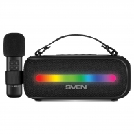 Портативная колонка с микрофоном SVEN PS-255 / 12W RMS / FM tuner / USB / Black thumbnav 2