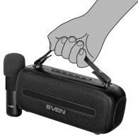 Портативная колонка с микрофоном SVEN PS-255 / 12W RMS / FM tuner / USB / Black thumbnav 7
