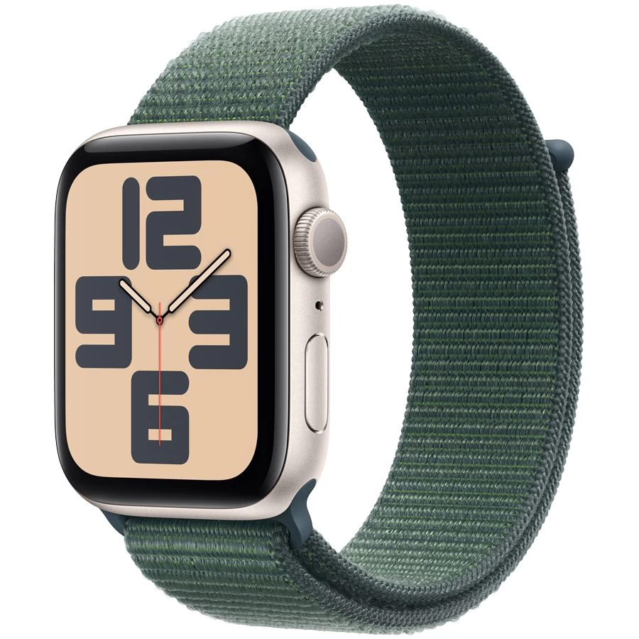 Умные часы Apple Watch SE 2024 GPS 44mm Starlight Aluminium Case with Lake Green Sport Loop (MXEW3QI/A) Умные часы Apple Watch SE 2024 GPS 44mm Starlight Aluminium Case with Lake Green Sport Loop (MXEW3QI/A)