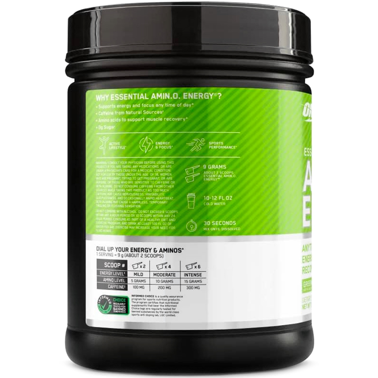 Aminoacizi Optimum Nutrition ESSENTIAL AMIN.O. ENERGY, Green Apple, 1.29lb photo 3