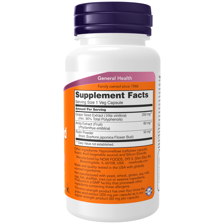 Vitamine Now Foods Extra Strength Grape Seed 250 mg photo 2