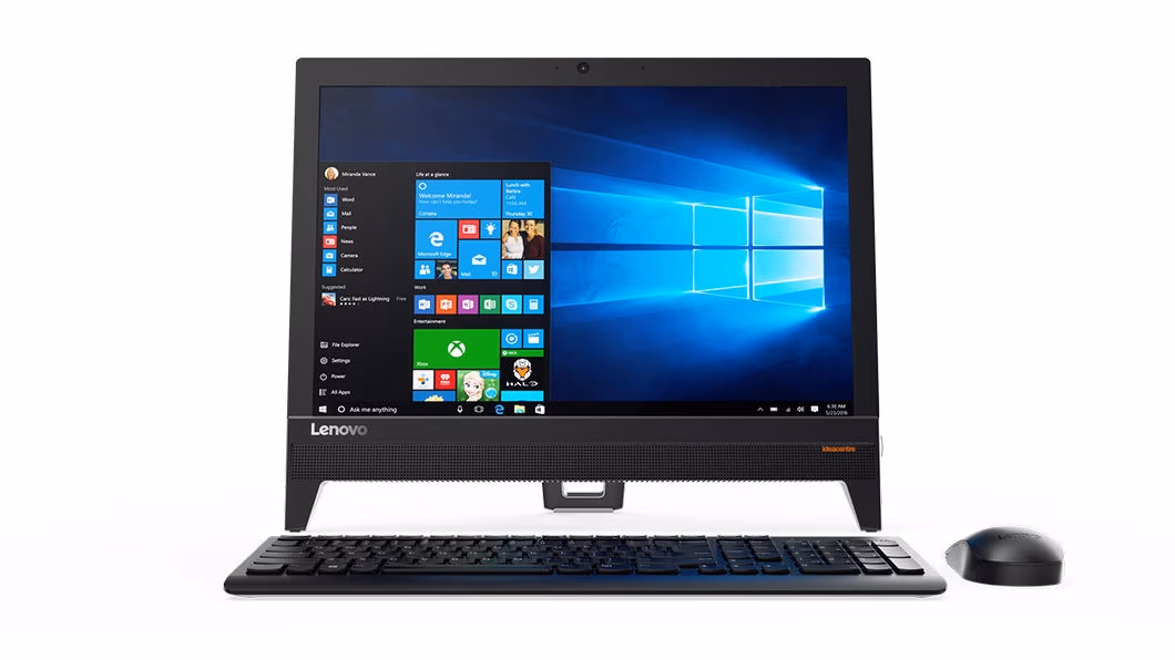 All-in-One PC - 19.5" Lenovo Ideacentre 310-20IAP HD, Intel® Celeron® J3355 Dual Core up to 2,5 GHz, 4GB DDR4 RAM, 500GB HDD, No ODD, Card Reader, Intel® HD 400 Graphics, Wi-Fi-AC, BT 4.0, Gigabit LAN, 65W PSU, FreeDOS, USB KB/MS, Black 
