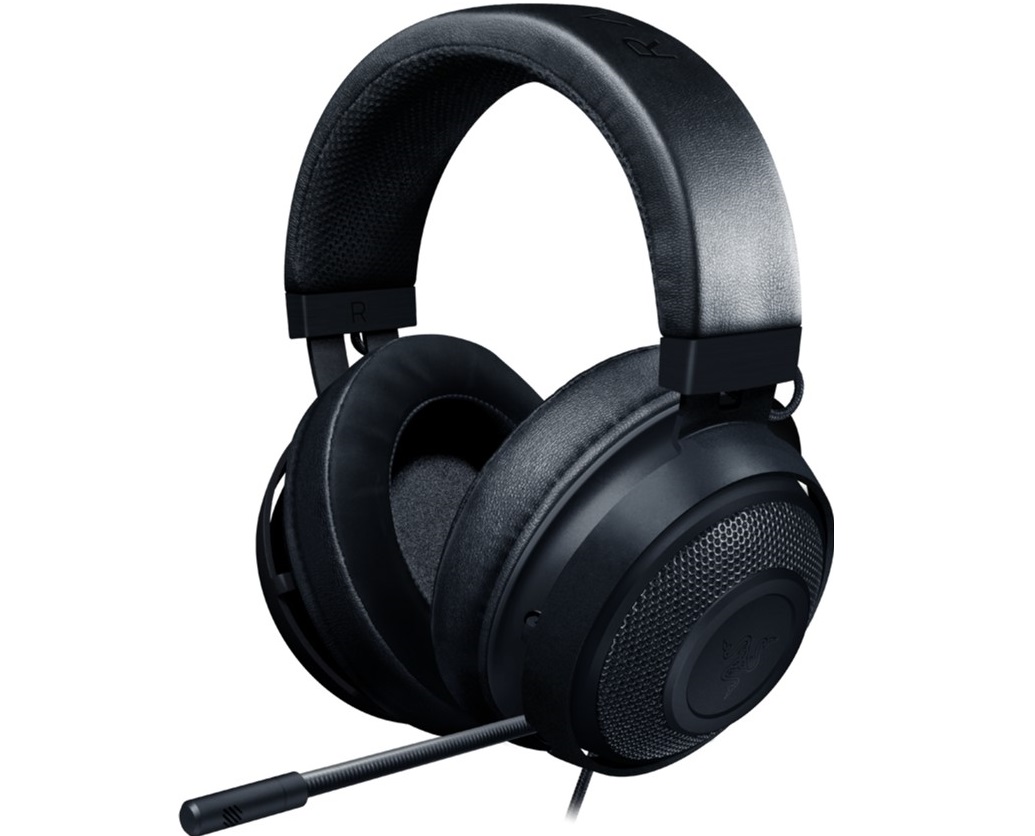 RAZER Kraken Black Gaming Headset, Retractable Unidirectional Microphone with quick mute toggle, 7.1 Surround Sound, 50mm neodymium driver units, 3.5 mm audio jack, Black photo 1