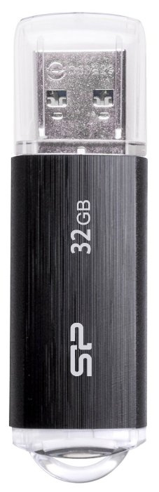 32GB USB2.0 Silicon Power Ultima U02 Black, Strap-hole Design with cap to protect USB connector (Read 18 MByte/s, Write 10 MByte/s) photo 1