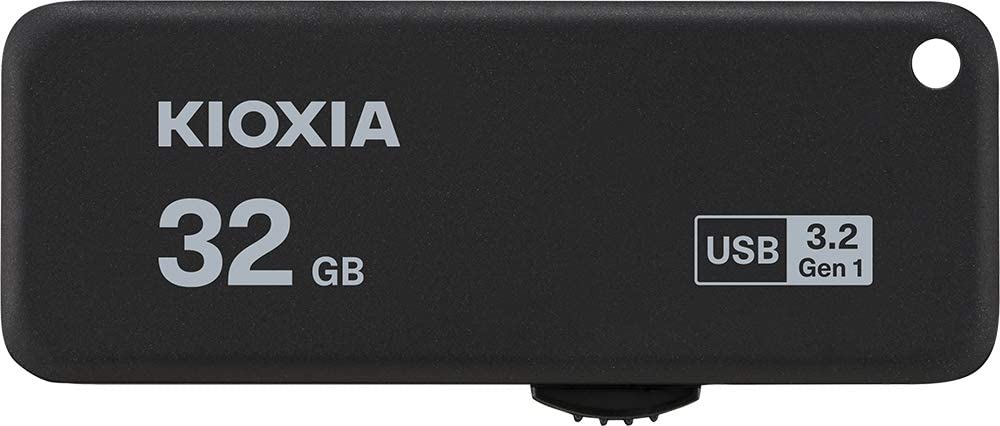 32GB USB3.2 Kioxia (Toshiba) TransMemory U365 Black, Plastic, Capless, Sliding retractable design (Read 150 MByte/s, Write 40 MByte/s) photo 1