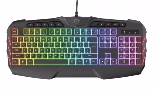 Trust Gaming GXT 881 ODYSS Semi-mechanical gaming keyboard with multicolour LED illumination, Full RGB, US, 1.8m, USB, Black