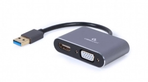Adaptor Gembird A-USB3-HDMIVGA-01, USB to HDMI + VGA