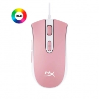 HYPERX Pulsefire Core Gaming Mouse, Pink/White, 400–6200 DPI, 4 DPI presets, Pixart 3327 sensor, RGB Logo, 7 x button mouse with ultra-responsive Omron switches, Comfortable symmetric design, Easy customisation with HyperX NGenuity software, USB,  87g
