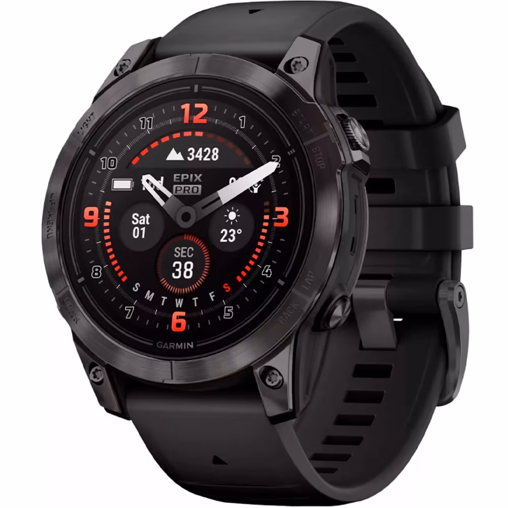 Garmin Epix Pro (Gen 2), 47mm, Sapphire, Carbon Grey DLC Titanium with Black Band 