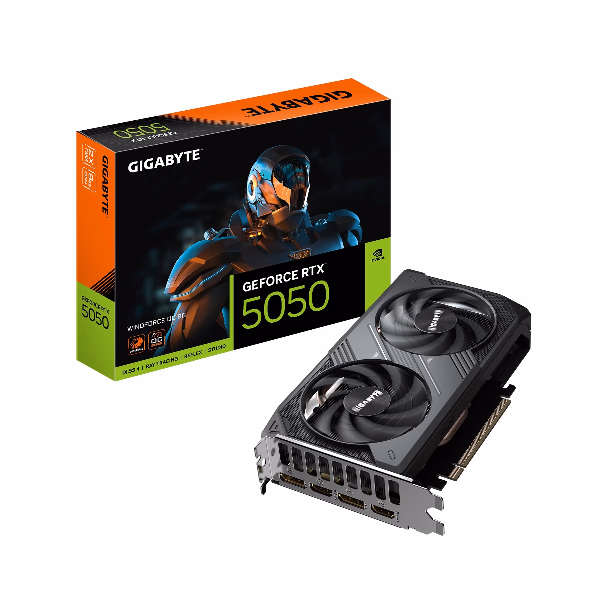 Видеокарта GIGABYTE GeForce RTX 5050 WINDFORCE OC 8G / 8GB / GDDR6 / 128bit