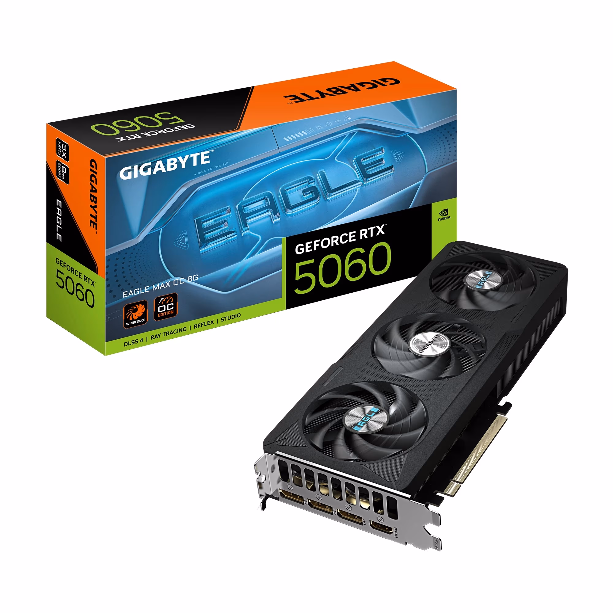 Видеокарта GIGABYTE GeForce RTX 5060 EAGLE MAX OC / 8GB / GDDR7 / 128bit