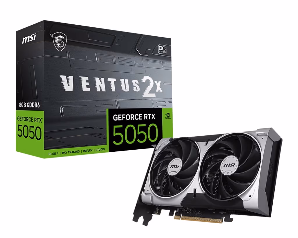 Видеокарта MSI GeForce RTX 5050 8G VENTUS 2X OC/ 8GB / GDDR6 / 128bit