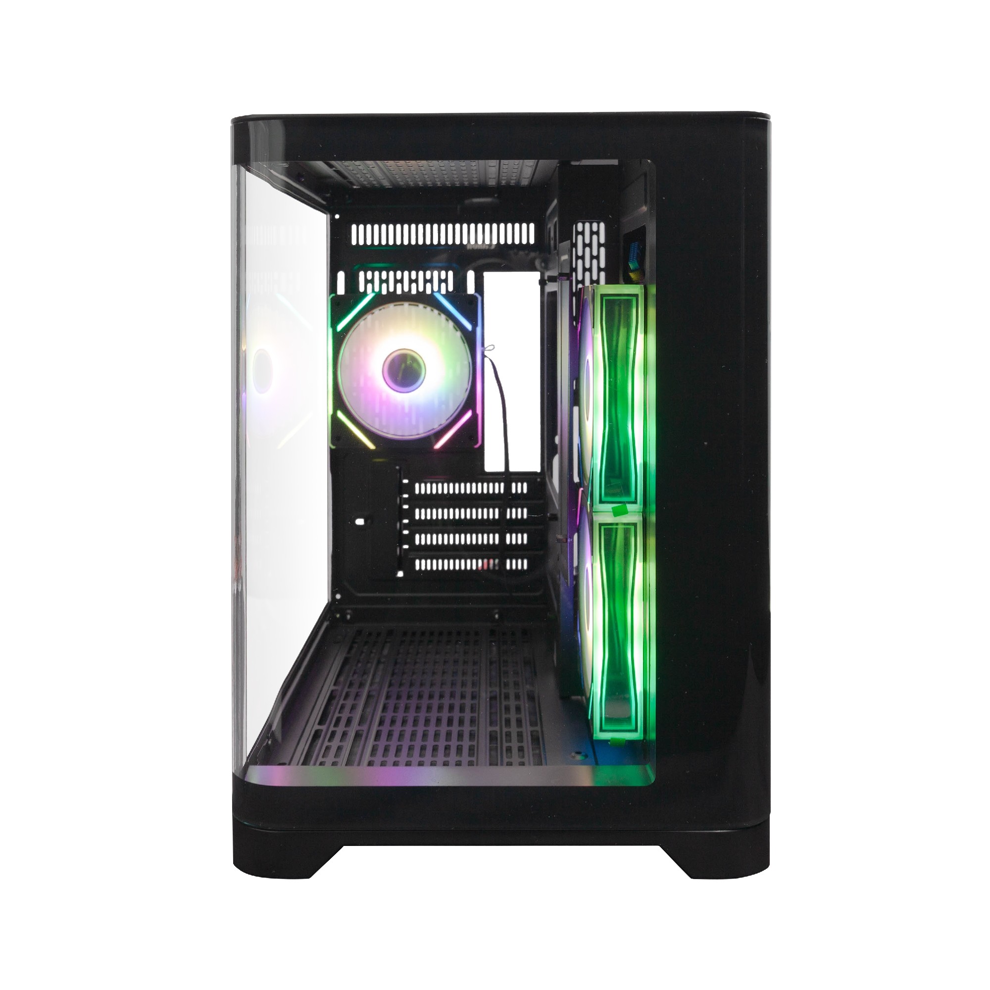Корпус 1STPLAYER UV5 / no PSU / Side-Window / 3x120mm / mATX / Black photo 2