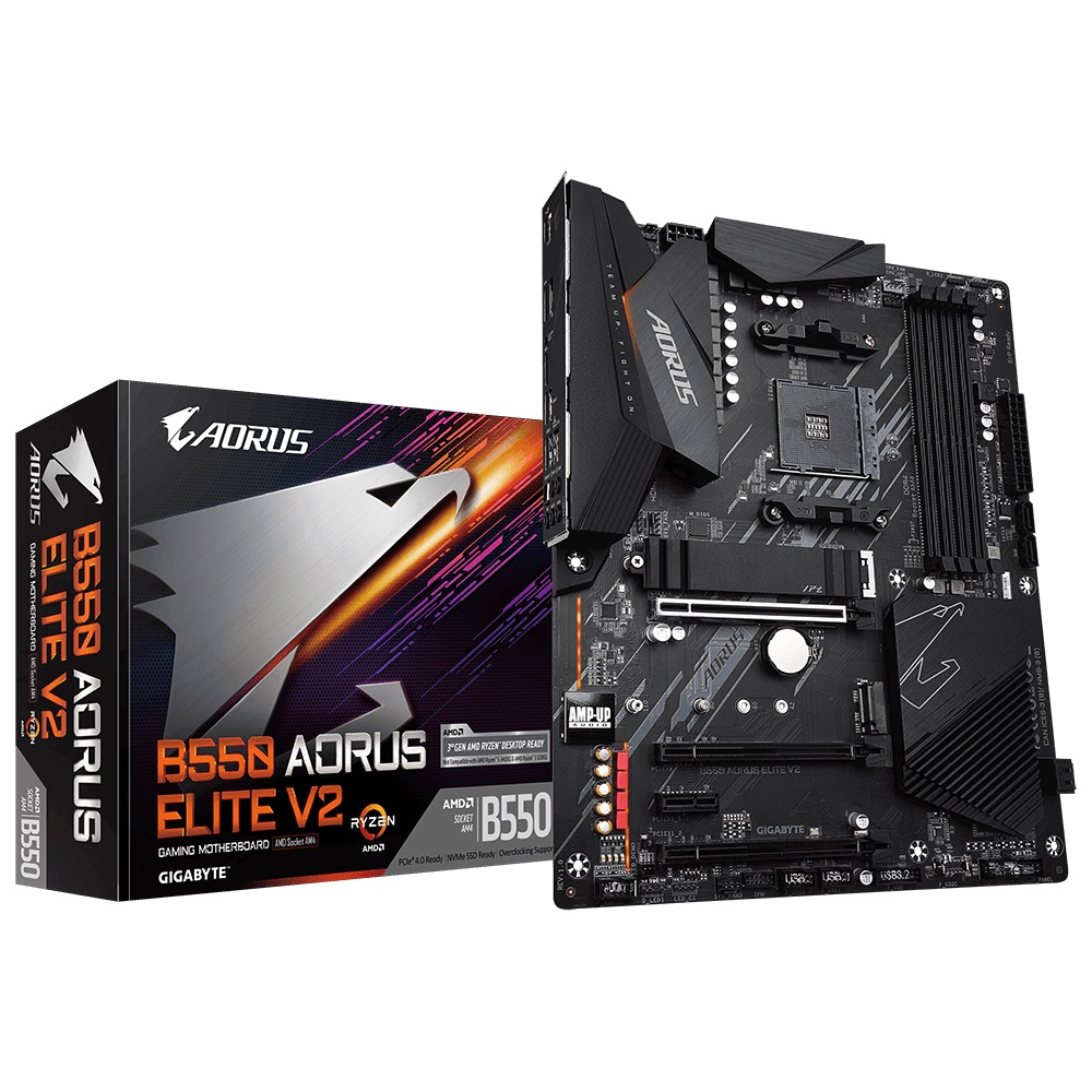 GIGABYTE B550 AORUS Elite V2, Socket AM4, AMD B550, 14Phases, Dual 4xDDR4-4733, APU AMD graphics, HDMI, DP, 3xPCIe 4.0 X16, 4xSATA3, RAID, 2xM.2PCIe 4.0, 1xPCIeX1, ALC1220 HDA, SPDIF, 2.5GbE LAN, 2xUSB3.2 Gen2, 6xUSB3.2, RGB Fusion 2.0, ATX photo 4