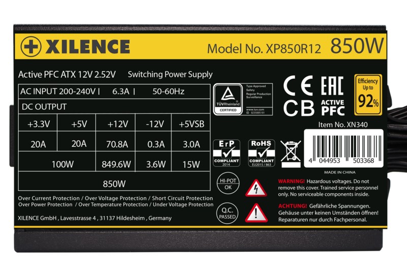 Bloc de alimentare 850W XILENCE ”Gaming Gold Series” XP850R12 (XN340) photo 5