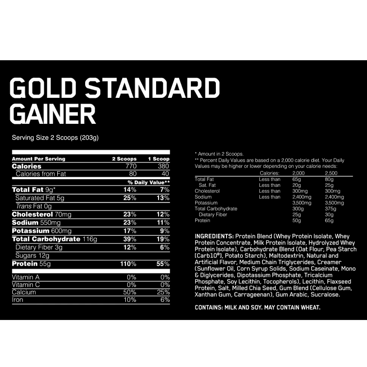 Гейнер Optimum Nutrition Gold Standard Gainer Colossal Chocolate 10.29lb photo 2